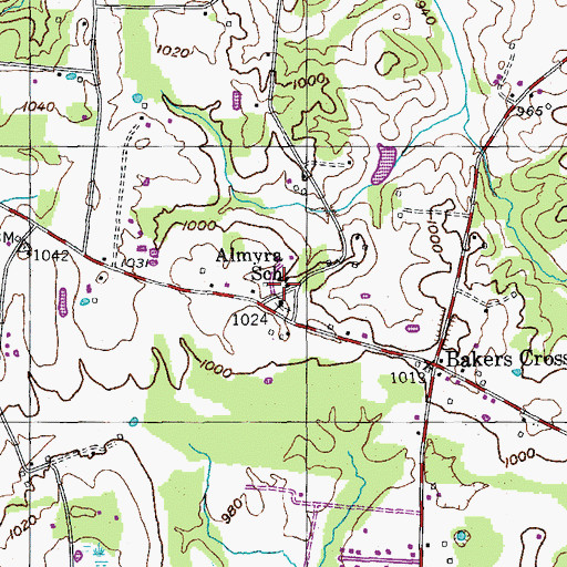 Topographic Map of Almyra School, TN