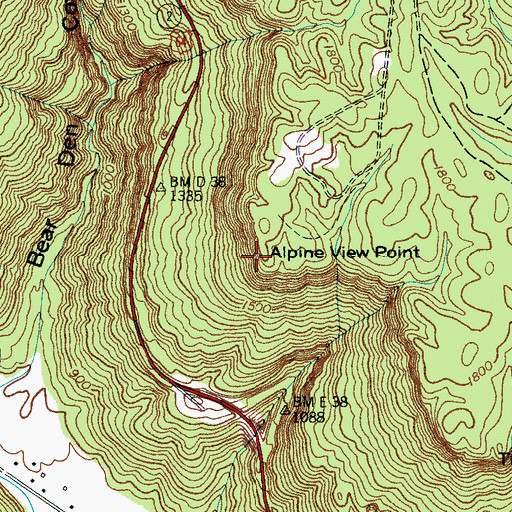 Topographic Map of Alpine View Point, TN