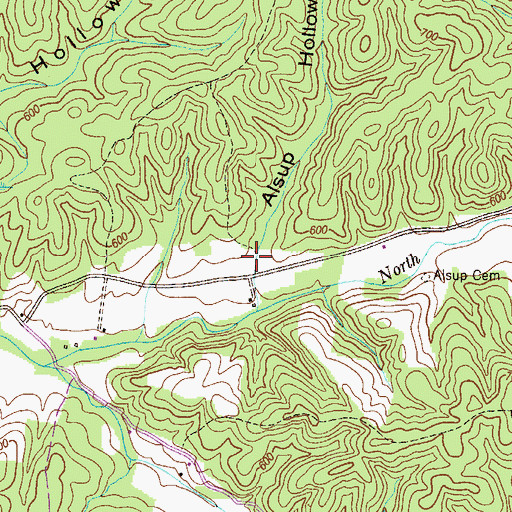 Topographic Map of Alsup Hollow, TN