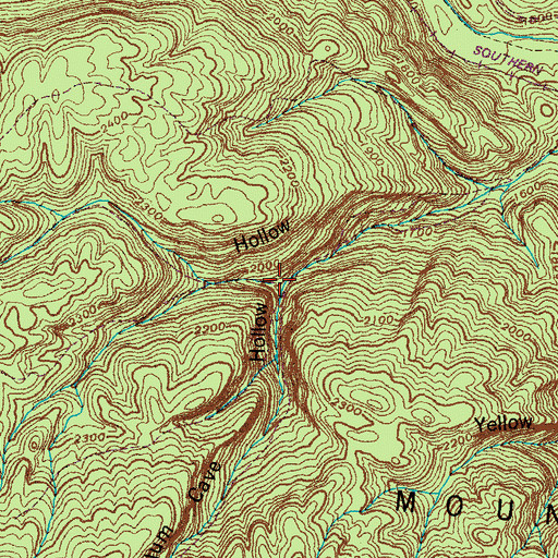 Topographic Map of Alum Cave Hollow, TN