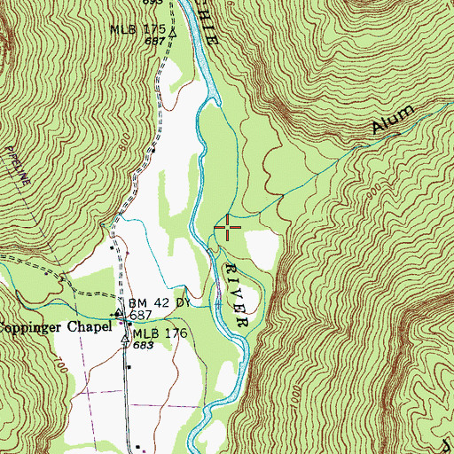 Topographic Map of Alum Cove, TN
