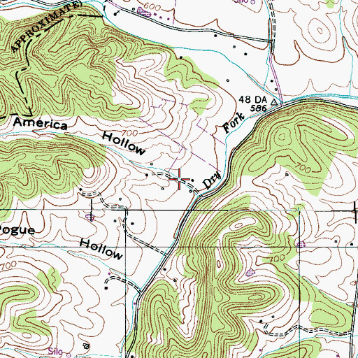 Topographic Map of American Hollow, TN