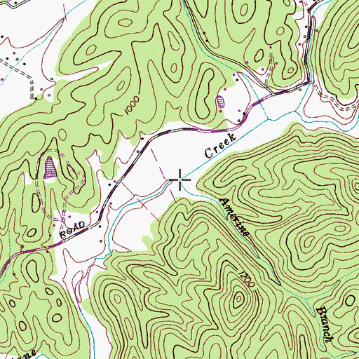 Topographic Map of Amerine Branch, TN