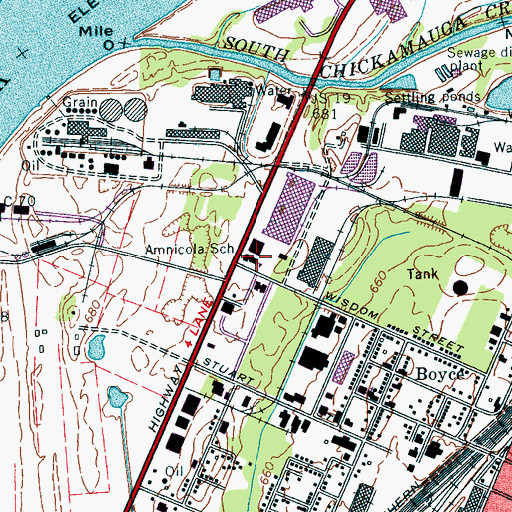 Topographic Map of Amnicola School, TN