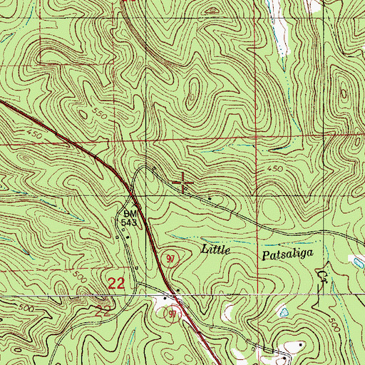Topographic Map of Surles Church, AL