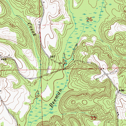 Topographic Map of Surveyors Branch, AL