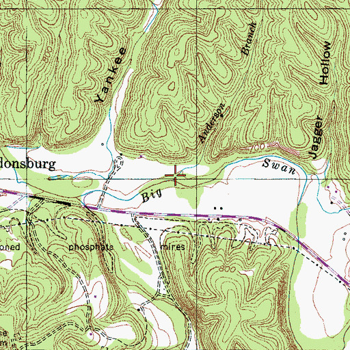 Topographic Map of Anderson Branch, TN