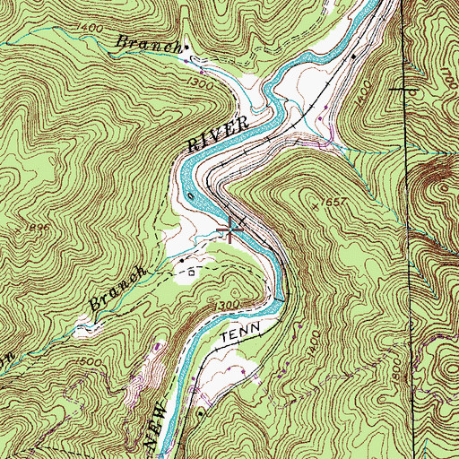 Topographic Map of Anderson Branch, TN