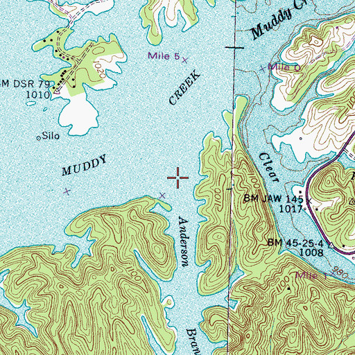 Topographic Map of Anderson Branch, TN