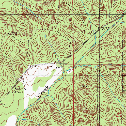 Topographic Map of Suttle Cemetery, AL