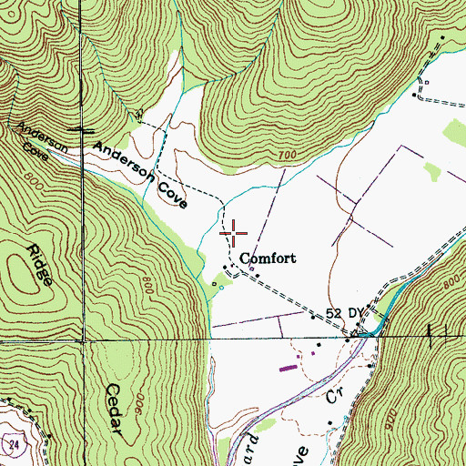 Topographic Map of Anderson Cove, TN