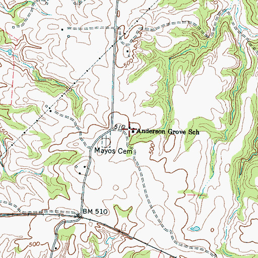 Topographic Map of Anderson Grove School, TN