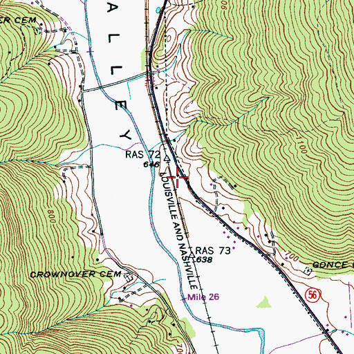 Topographic Map of Anderson School, TN