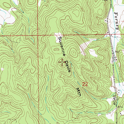 Topographic Map of Suzanne Davis Mountain, AL