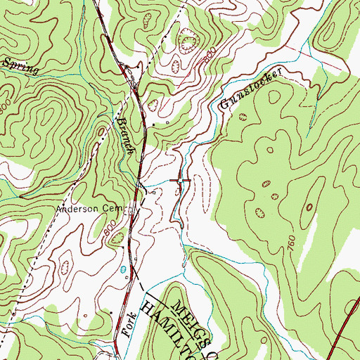 Topographic Map of Anderson Spring Branch, TN