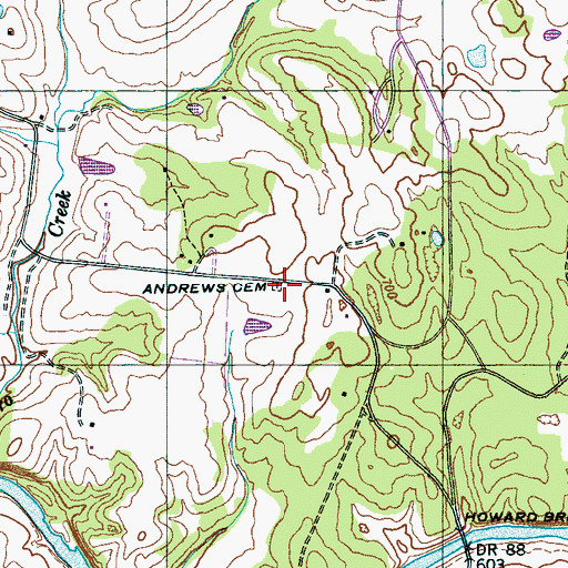 Topographic Map of Andrews Cemetery, TN