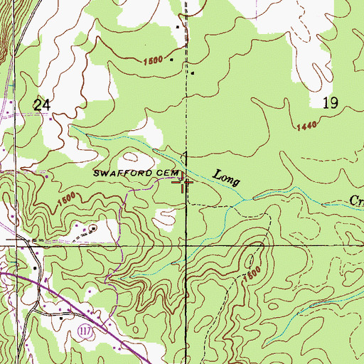 Topographic Map of Swafford Cemetery, AL