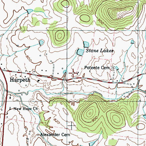 Topographic Map of Andrews Cemetery, TN