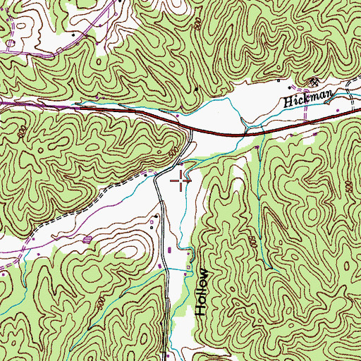 Topographic Map of Andrews Hollow, TN