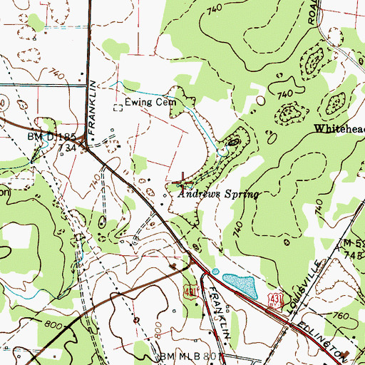 Topographic Map of Andrews Spring, TN