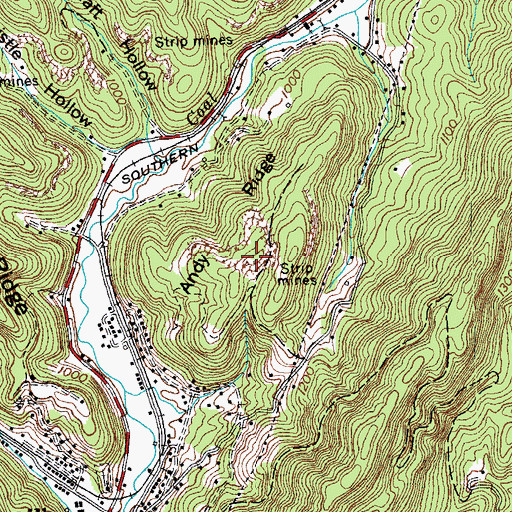 Topographic Map of Andy Ridge, TN