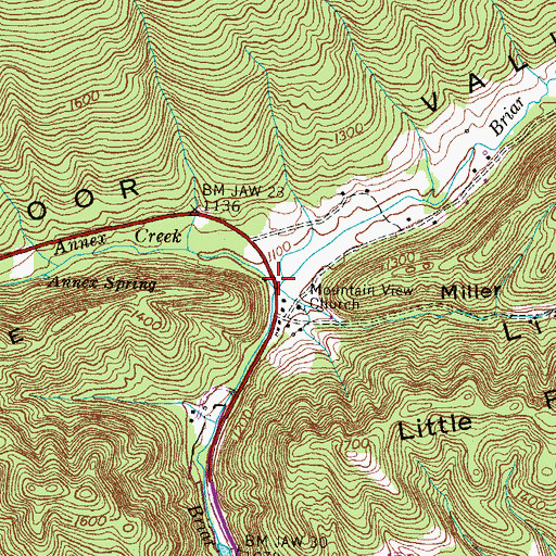 Topographic Map of Annex Creek, TN