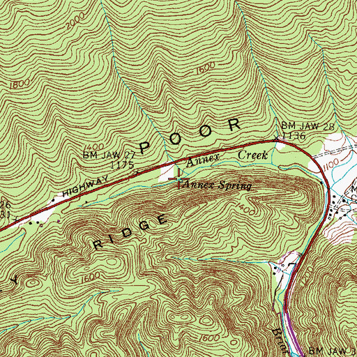 Topographic Map of Annex Spring, TN