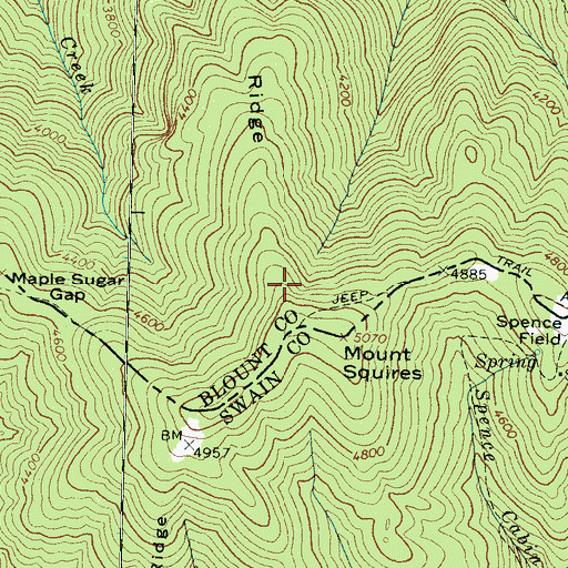 Topographic Map of Anthony Ridge, TN