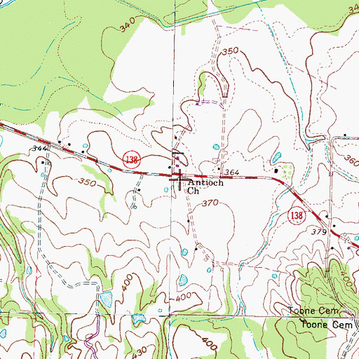 Topographic Map of Antioch Church, TN