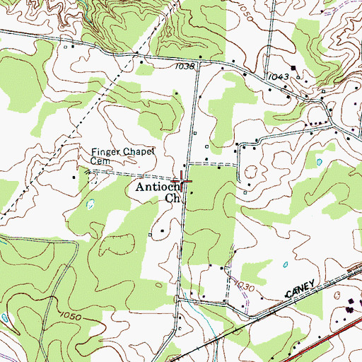 Topographic Map of Antioch Church, TN