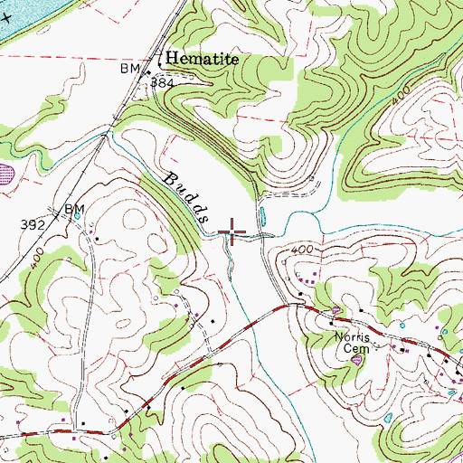 Topographic Map of Antioch Creek, TN