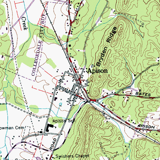Topographic Map of Apison, TN