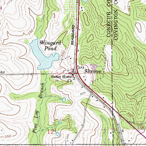 Topographic Map of Sweet Home Church, AL