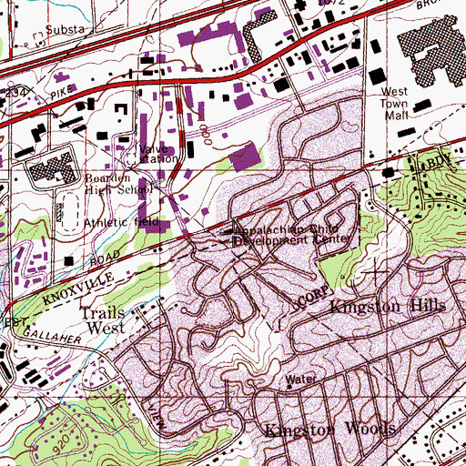 Topographic Map of Appalachian Child Development Center, TN