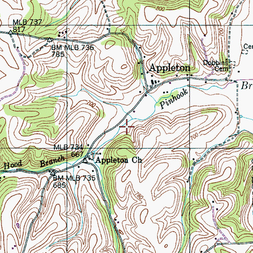 Topographic Map of Appleton School (historical), TN