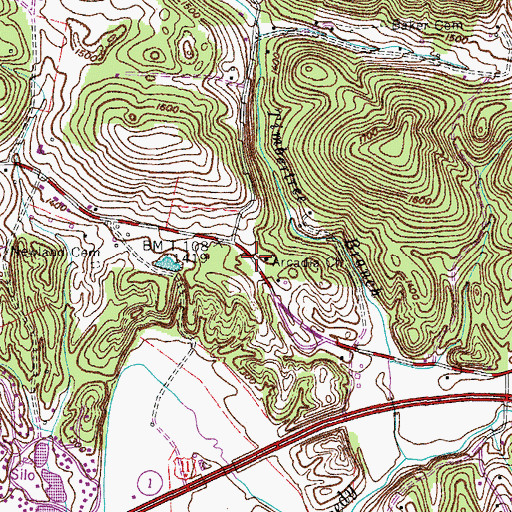 Topographic Map of Arcadia Church, TN