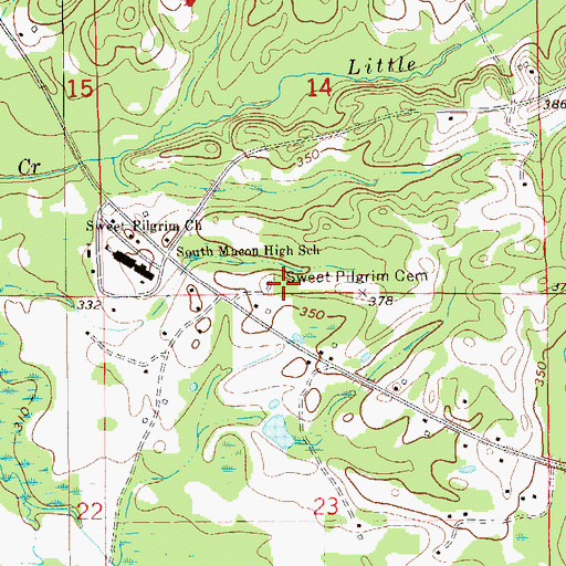 Topographic Map of Sweet Pilgrim Cemetery, AL