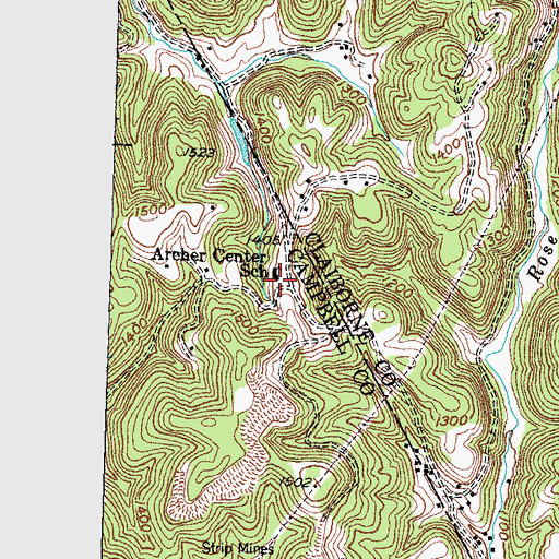 Topographic Map of Archer Center School, TN