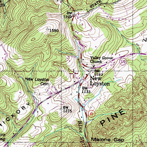 Topographic Map of Arevalo School, TN