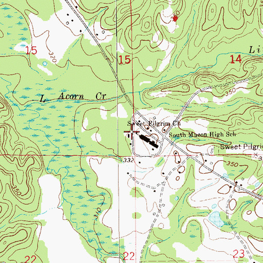 Topographic Map of Sweet Pilgrim Church, AL