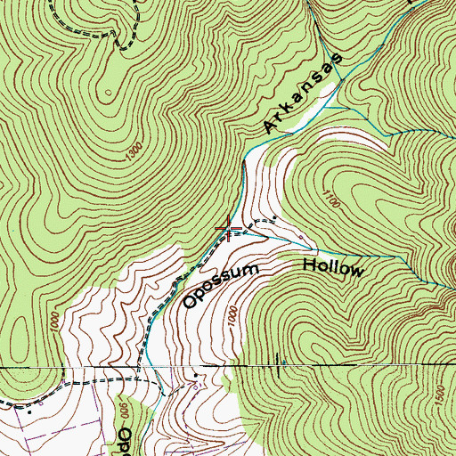 Topographic Map of Arkansas Hollow, TN
