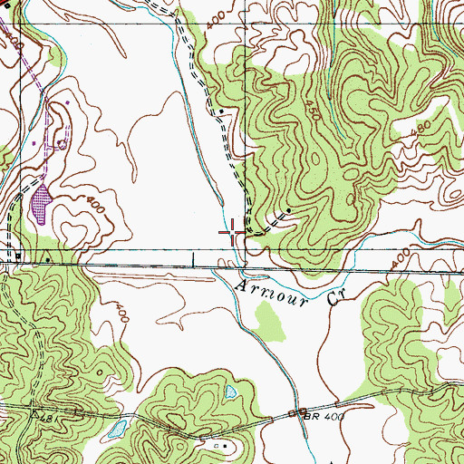 Topographic Map of Armour Creek, TN