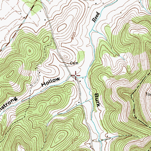 Topographic Map of Armstrong Hollow, TN