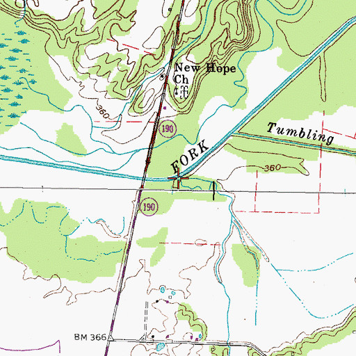 Topographic Map of Arnold Branch, TN