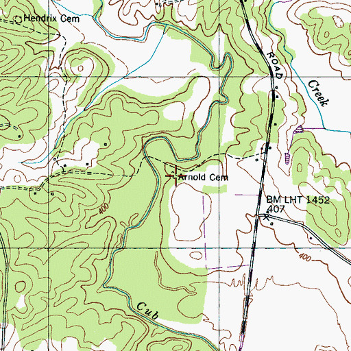 Topographic Map of Arnold Cemetery, TN