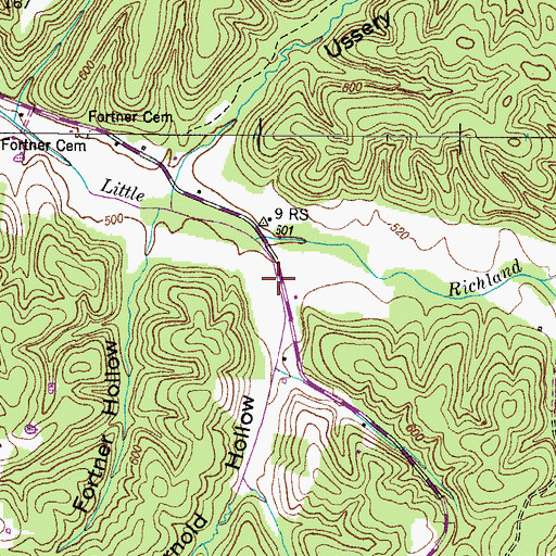 Topographic Map of Arnold Hollow, TN