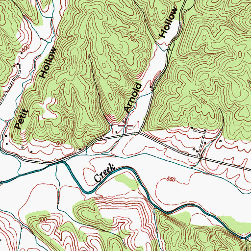 Topographic Map of Arnold Hollow, TN