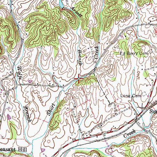 Topographic Map of Arnott Branch, TN