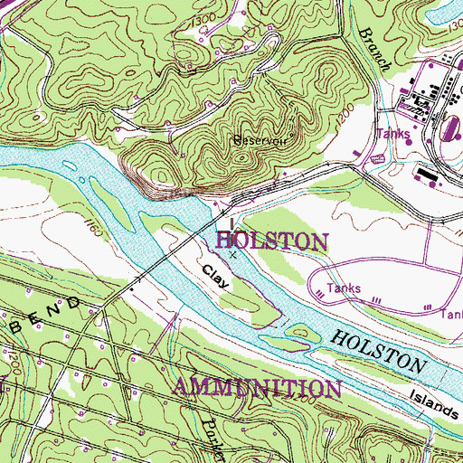 Topographic Map of Arnott Branch, TN