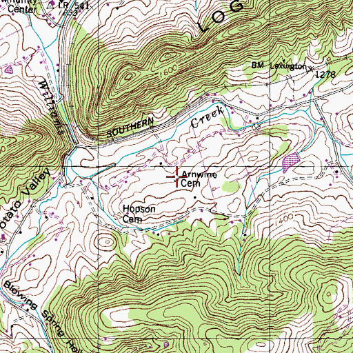 Topographic Map of Arnwine Cemetery, TN